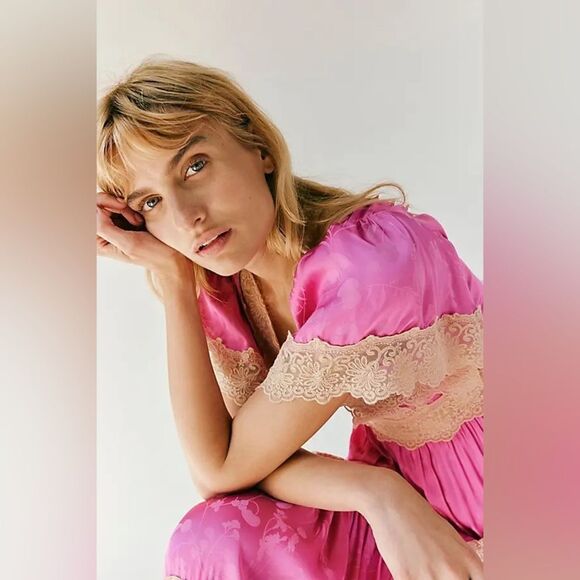 Free People Spell Pink and Cream Maxi Dress/ Size XS - Picture 6 of 11